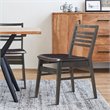 Pemberly Row PU & Wood Armless Dining Side Chairs in Brown (Set of 2)