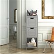 Pemberly Row P2 MDF and NC Paint Floor Cabinet with 2 Drawers in Gray