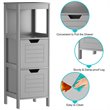 Pemberly Row P2 MDF and NC Paint Floor Cabinet with 2 Drawers in Gray