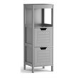 Pemberly Row P2 MDF and NC Paint Floor Cabinet with 2 Drawers in Gray
