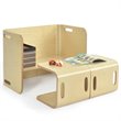 Pemberly Row 3-piece Contemporary Birch Wood Kids Table & Chair Set in Natural