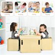 Pemberly Row 3-piece Contemporary Birch Wood Kids Table & Chair Set in Natural