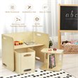 Pemberly Row 3-piece Contemporary Birch Wood Kids Table & Chair Set in Natural
