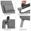 Pemberly Row Metal and Sponge 5-Position Folding Sleeper Bed with Pillow Gray