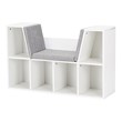 Pemberly Row Particle Board Multi-Purpose Kid Bookcase with 6 Cubby in White