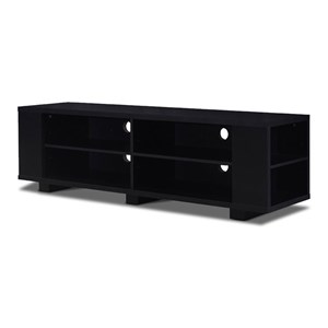 Pemberly Row TV Stand Console for TVs up to 59&quot with Adjustable Shelf in Black
