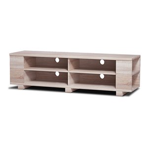 Pemberly Row TV Stand/Entertainment Center for TV's up to 60&quot w/ Shelves in Oak