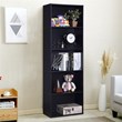 Pemberly Row 5-Shelf MDF Veneer Multi-Functional Storage Bookcase in Black