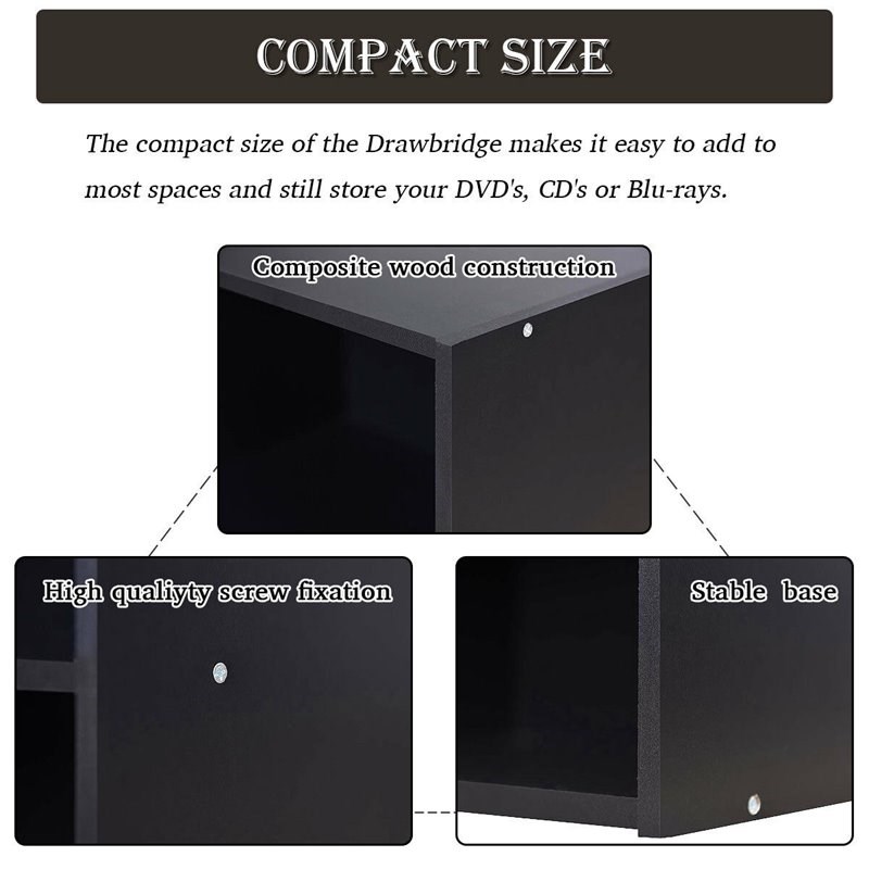 Pemberly Row 5-Shelf MDF Veneer Multi-Functional Storage Bookcase in Black