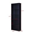Pemberly Row 5-Shelf MDF Veneer Multi-Functional Storage Bookcase in Black