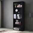 Pemberly Row 5-Shelf MDF Veneer Multi-Functional Storage Bookcase in Black