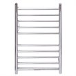 Pemberly Row Steel Electric Towel Rail Rack with 10-bar Rung in Silver
