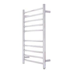 Pemberly Row Steel Electric Towel Rail Rack with 10-bar Rung in Silver