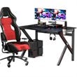Pemberly Row K-Shaped MDF and Steel Computer Table with Cup Holder in Black