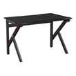 Pemberly Row K-Shaped MDF and Steel Computer Table with Cup Holder in Black