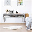 Pemberly Row Contemporary MDF Wall Mounted Floating Computer Desk in White