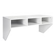 Pemberly Row Contemporary MDF Wall Mounted Floating Computer Desk in White