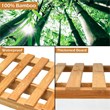 Pemberly Row 3-tier Bamboo Hanging Folding Plant Shelf Stand in Natural