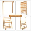 Pemberly Row 3-tier Bamboo Hanging Folding Plant Shelf Stand in Natural