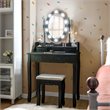 Pemberly Row P2 MDF Vanity Dressing Table Set with 4 Drawers in Black