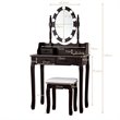 Pemberly Row P2 MDF Vanity Dressing Table Set with 4 Drawers in Brown