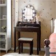 Pemberly Row P2 MDF Vanity Dressing Table Set with 4 Drawers in Brown