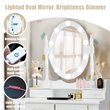 Pemberly Row P2 MDF Vanity Dressing Table Set with 4 Drawers in White