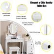 Pemberly Row P2 MDF Vanity Dressing Table Set with 4 Drawers in White