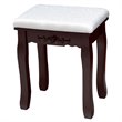 Pemberly Row MDF Vanity Dressing Table Set with 2 Side Drawers in Brown