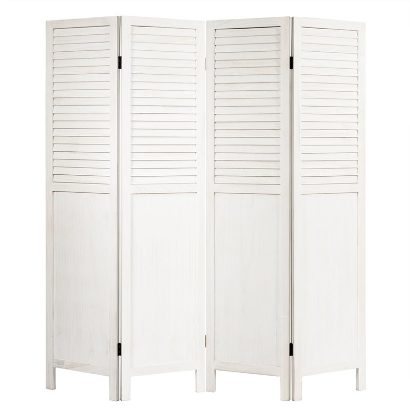 Pemberly Row 4-panel Contemporary Wood Folding Privacy Room Divider in White