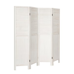 Pemberly Row 4-panel Contemporary Wood Folding Privacy Room Divider in White