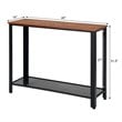 Pemberly Row Wood and Iron Console Sofa Table with Storage Shelf in Black