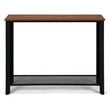 Pemberly Row Wood and Iron Console Sofa Table with Storage Shelf in Black