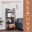 Pemberly Row 4-Tier Wood and Metal Ladder Bookcase in Brown and Black