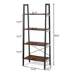 Pemberly Row 4-Tier Wood and Metal Ladder Bookcase in Brown and Black