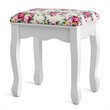 Pemberly Row MDF and Wood Makeup Vanity Set with Oval Mirror in White