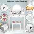 Pemberly Row MDF and Wood Makeup Vanity Set with Oval Mirror in White