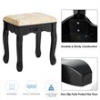Pemberly Row MDF & Wood Vanity Dressing Table Set w/ Stool & Oval Mirror - Black