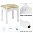 Pemberly Row MDF & Wood Vanity Dressing Table Set w/ Stool & Oval Mirror - White