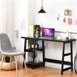 Pemberly Row Engineered Wood Computer Desk with Removable Shelf in Black