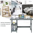 Pemberly Row Engineered Wood Computer Desk with Removable Shelf in Gray