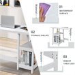 Pemberly Row Engineered Wood Computer Desk with Removable Shelf in White