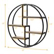 Pemberly Row Round Wood and Iron Wall-mounted Storage Shelf in Black