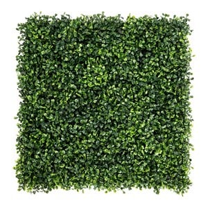 Pemberly Row 12-piece PE Artificial Boxwood Plant Wall Panel in Green