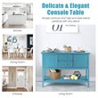 Pemberly Row MDF and Pine Wood Sideboard with Drawers & Storage Cabinets in Blue