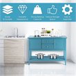 Pemberly Row MDF and Pine Wood Sideboard with Drawers & Storage Cabinets in Blue