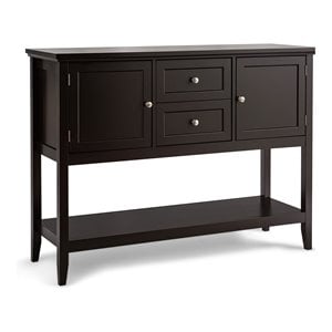 Pemberly Row MDF & Pine Wood Sideboard with Drawers & Storage Cabinets in Coffee