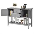 Pemberly Row MDF and Pine Wood Sideboard with Drawers & Storage Cabinets in Gray