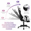 Pemberly Row PU and Iron Massage Gaming Chair with Footrest in White