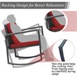 Pemberly Row 3-piece Steel and Rattan Patio Rocking Chair Set in Burgundy Red